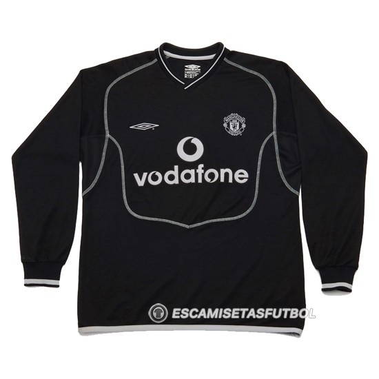 Camiseta Manchester United Portero Manga Larga Retro 2000-2002 Negro - Haga un click en la imagen para cerrar